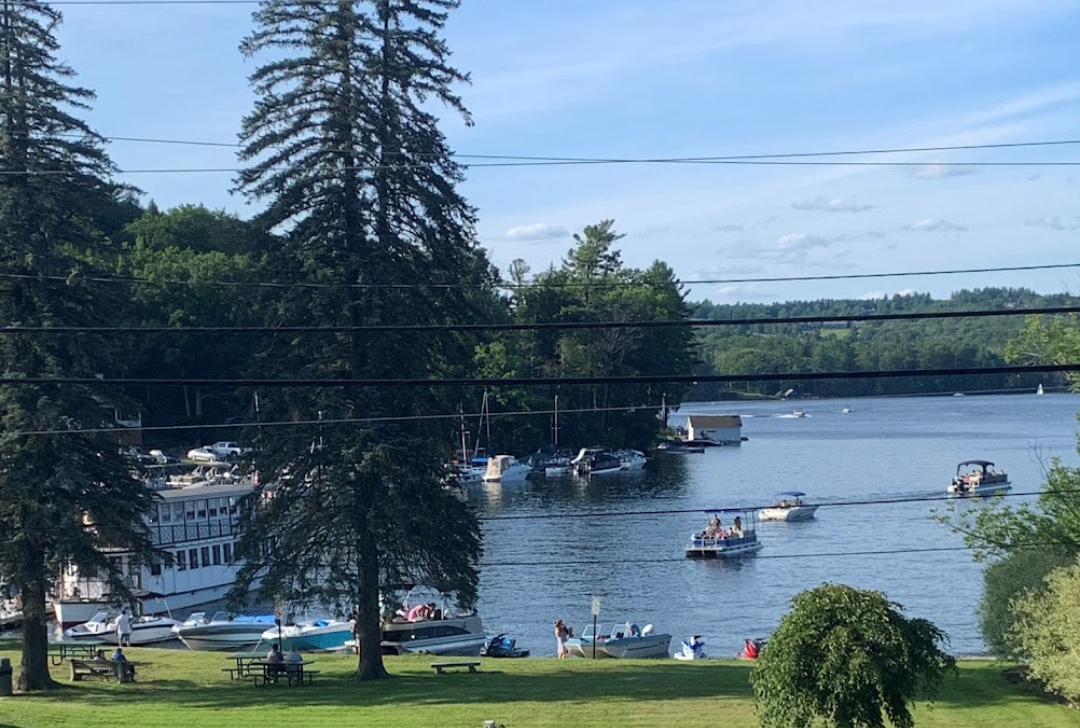 View of Lake Sunapee Harbor from the rental cottages